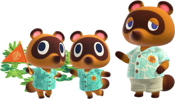Fotografia de uma cena de um picnic de aniversário no jogo Animal Crossing: New Horizons.