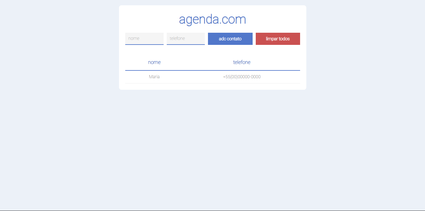 Projeto Agenda de Contatos